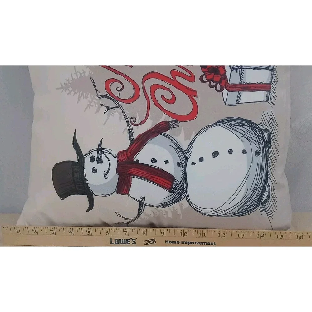 Merry Christmas Throw Pillow‎ Snowman Decorative Holiday Couch Pillow Decoration